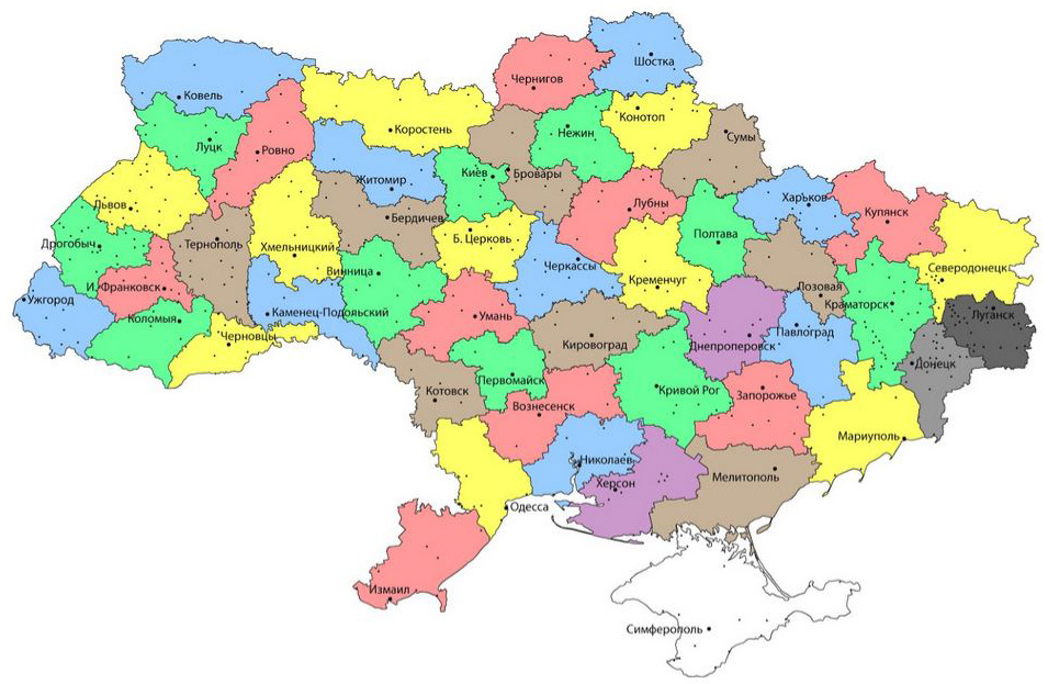 Новое территориальное устройство Украины